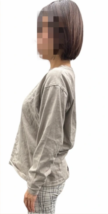 横から見た姿勢と、シルエットの変化・Before